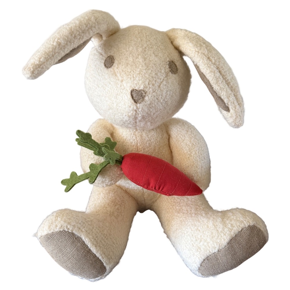 Pottery‎ Barn Kids Zoe Bunny Pillow Ivory Sherpa Plush Rabbit with Carrot NEW